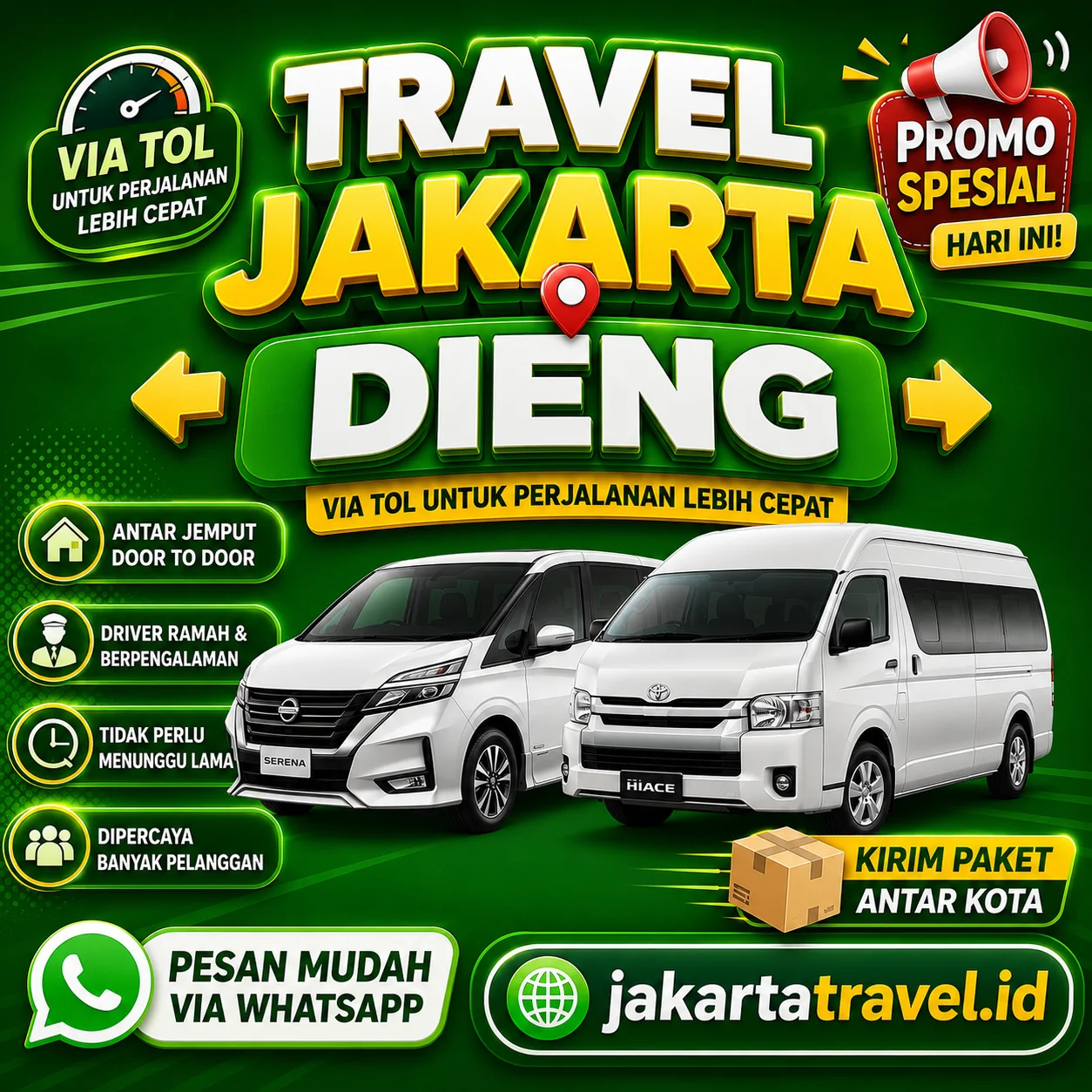 Puas 💯% Harga Tiket Travel Jakarta Dieng Murah Antar Sampai Depan Pintu