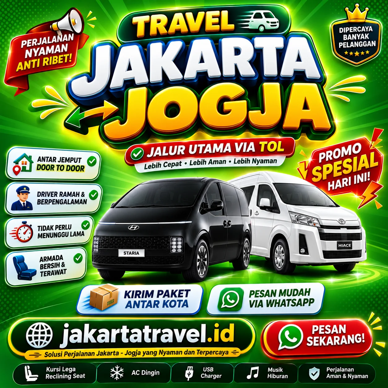 Puas 💯% Harga Tiket Travel Jakarta Jogja Hiace Murah Berangkat Pagi dan Malam