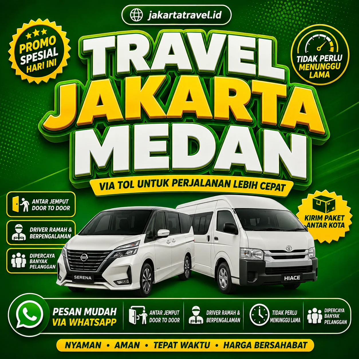 Puas 💯% Harga Tiket Travel Jakarta Medan Hiace Murah Sampai Depan Pintu