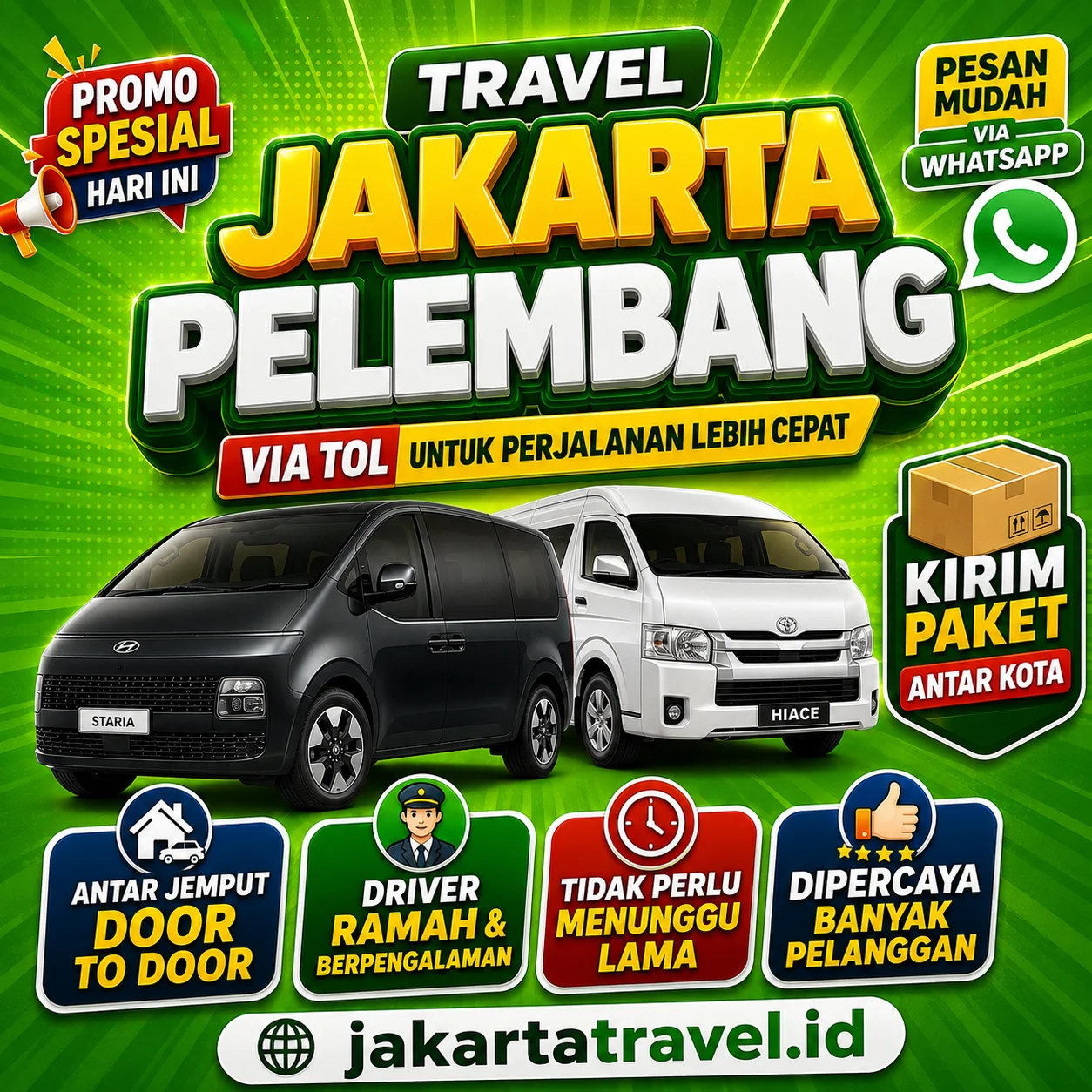Puas 💯% Harga Travel Jakarta Palembang Hiace Via Tol Murah dan 24 Jam Langsung